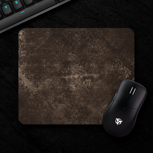 Samtiges Bronze-Damaskus Braun Barock Grunge Mousepad