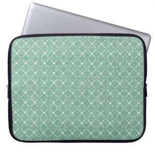 Samtiges Gittermuster in Mintgrün Laptopschutzhülle