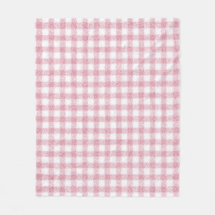 Samtiges Rosa-Weiß-Gingham-Charm Fleecedecke
