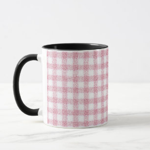 Samtiges Rosa-Weiß-Gingham-Charm Tasse