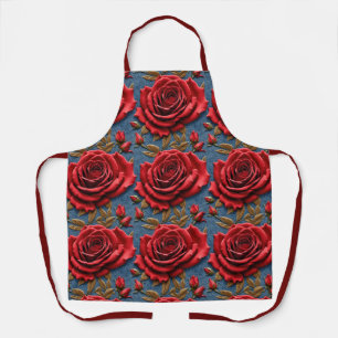 Samtrote Rosen  Schürze