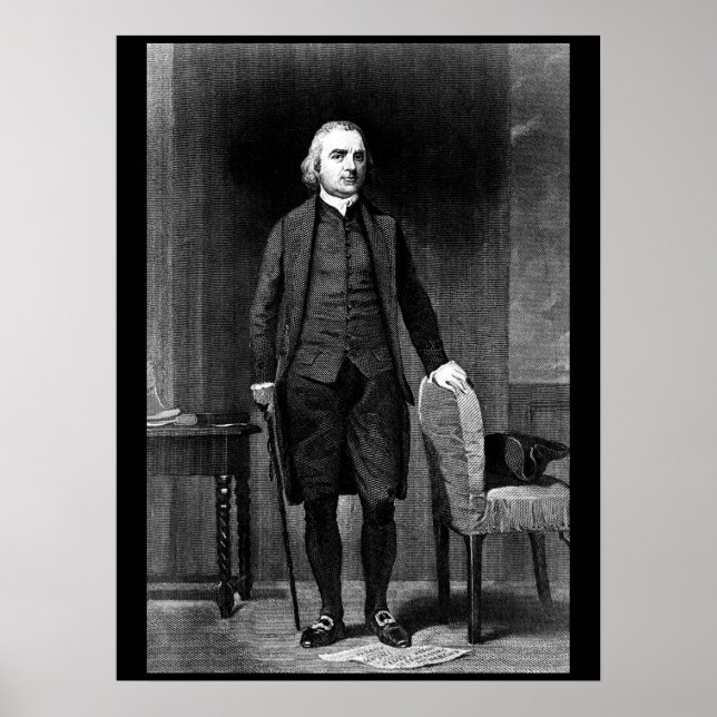 Samuel Adams. Kopie der Gravur nach dem Krieg Poster (Vorne)