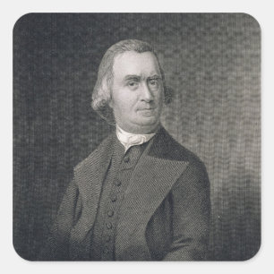 Samuel Adams, mit Gravur von G.F. Storm (fl.c.1834 Quadratischer Aufkleber