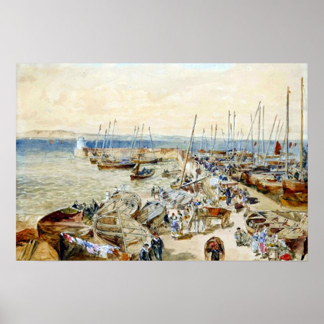 Samuel Bough Newhaven Harbor am Firth of Forth Poster (Vorne)