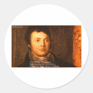 Samuel Cooleridge "Ideen" Weisheitszitate Geschenk Runder Aufkleber