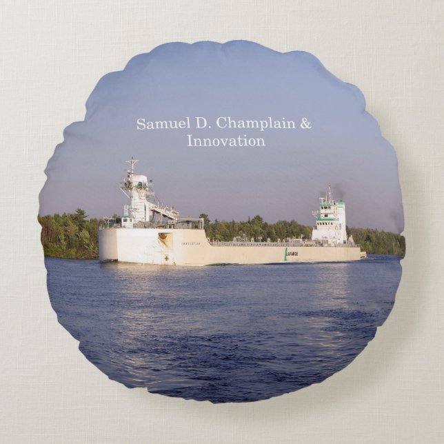 Samuel D. Champlain & Innovation Rundkissen Rundes Kissen (Vorderseite)