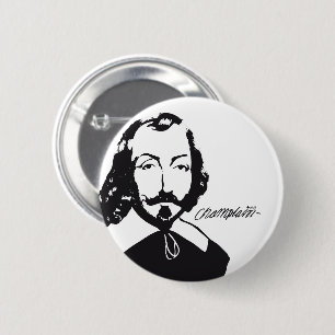 Samuel de Champlain Hipster Rose Québec Français Button