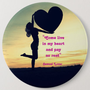 Samuel Lover zitieren Herz-Liebe inspirieren Case- Button