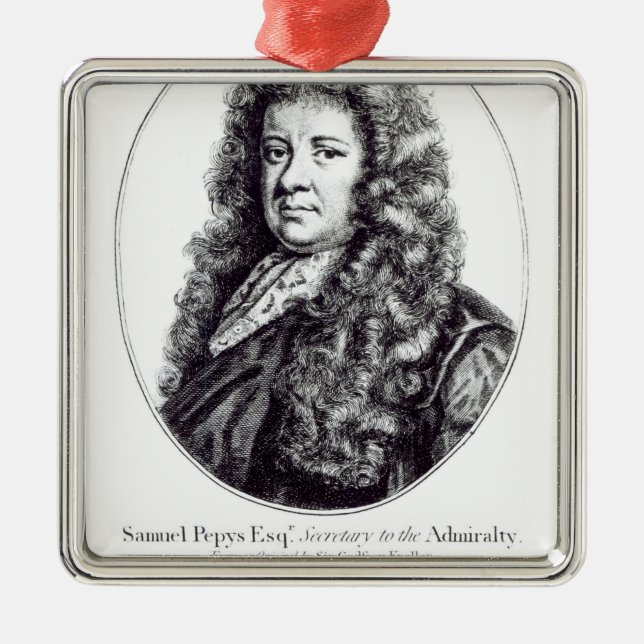 Samuel Pepys Ornament Aus Metall (Vorne)