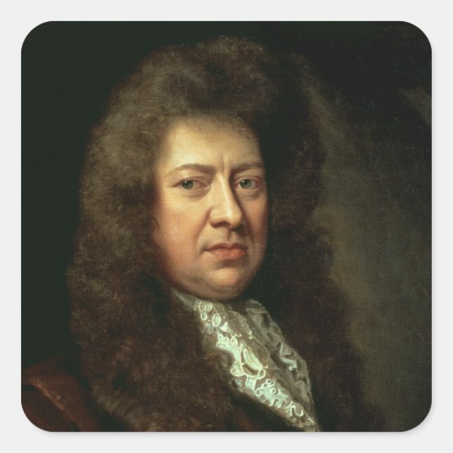 Samuel Pepys Quadratischer Aufkleber (Vorderseite)