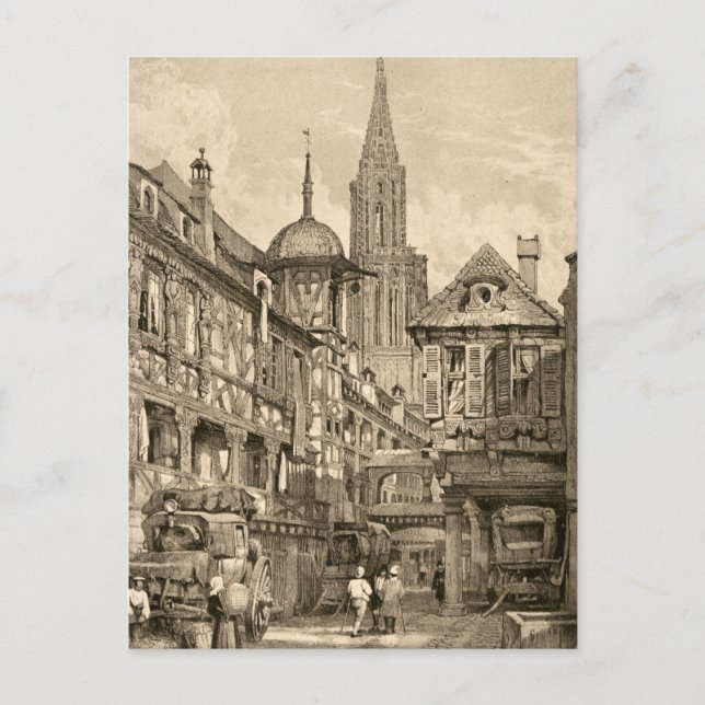 Samuel Prout Strasbourg Street Scene Vintag 1915 Postkarte (Vorderseite)