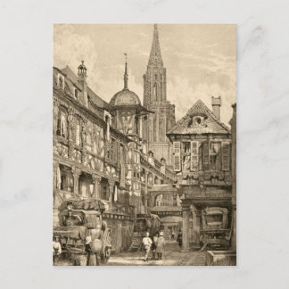 Samuel Prout Straßenszene Strassburg Vintage 1915 Postkarte