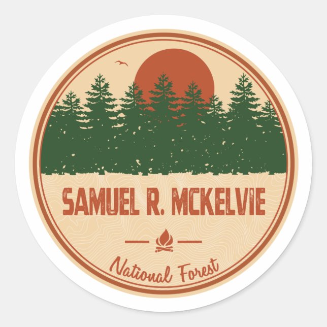 Samuel R. McKelvie National Forest Runder Aufkleber (Vorderseite)