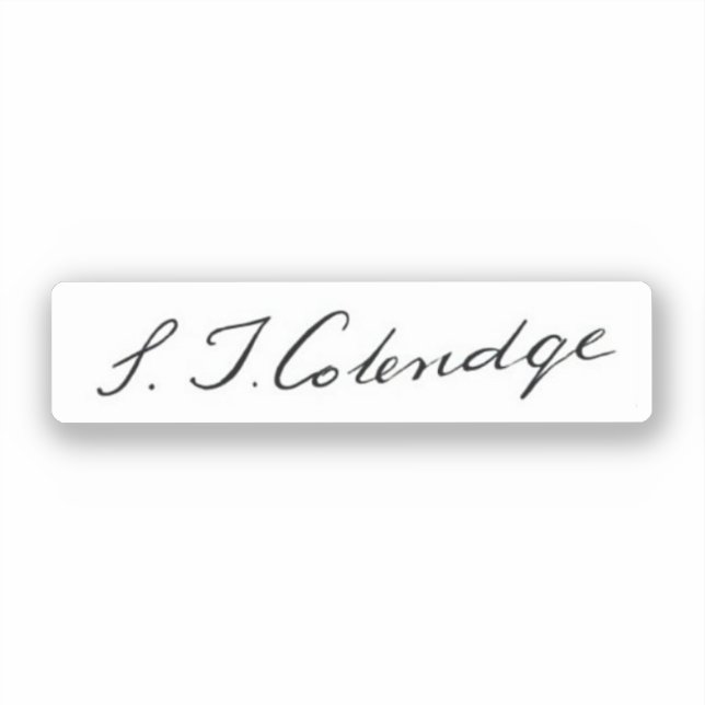 Samuel Taylor Coleridge-Signatur Aufkleber (Vorderseite)