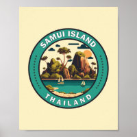 Samui Island Thailand Reisen Art Abzeichen