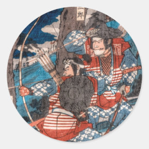 Samurai Ambush Runder Aufkleber
