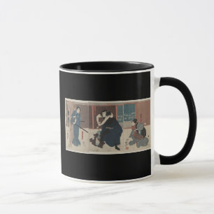 Samurai-angreifender Feind circa Japan 1848 Tasse