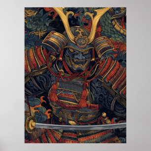 Samurai Art Poster - Simple Art Style Inspiriert v
