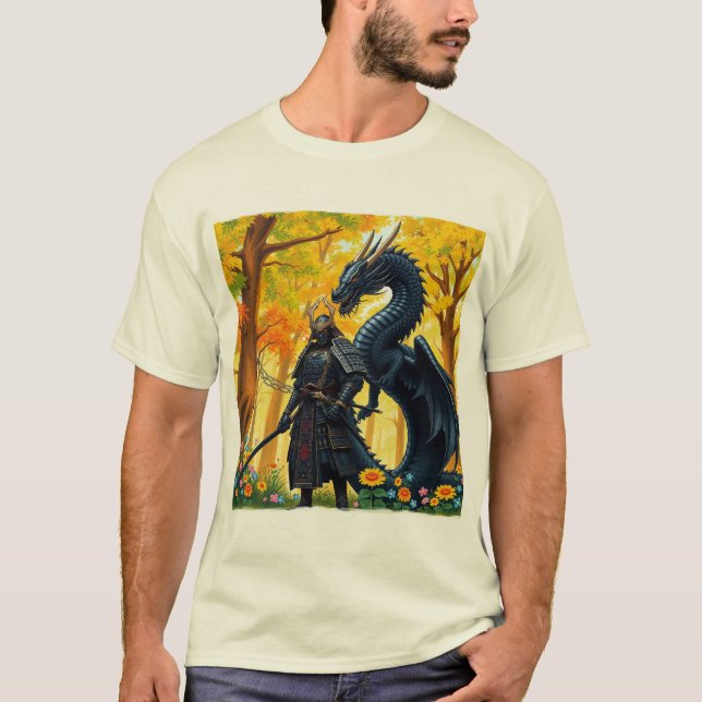 Samurai avec Dragon | T-shirt (Devant)