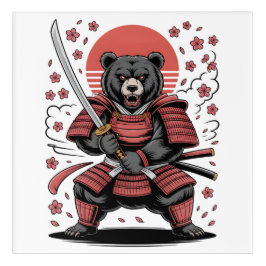 Samurai-Bär Acryl-Wandkunst Acryl Wandkunst