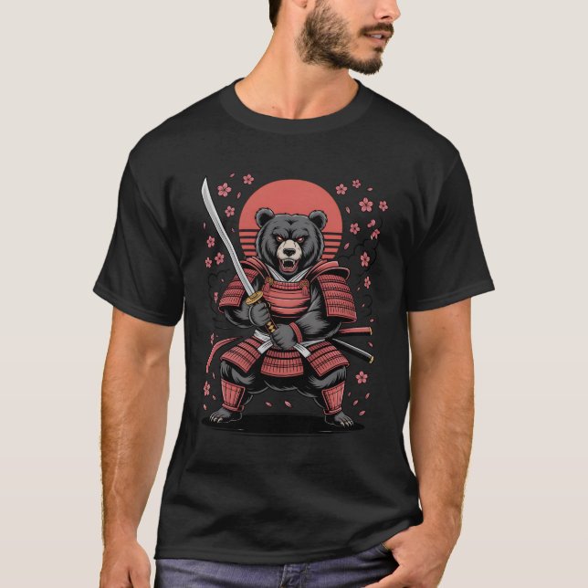 Samurai-Bär-T-Shirt T-Shirt (Vorderseite)