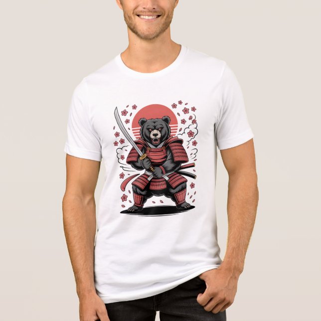 Samurai-Bär-Tri-Blend-Shirt Tri-Blend Shirt (Vorderseite)