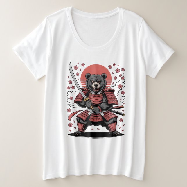 Samurai Bear Womens Plus Size T-Shirt (Design vorne)