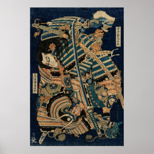 SAMURAI-BEKÄMPFUNG MIT KATANA-SCHWERTERN von Hokus Poster