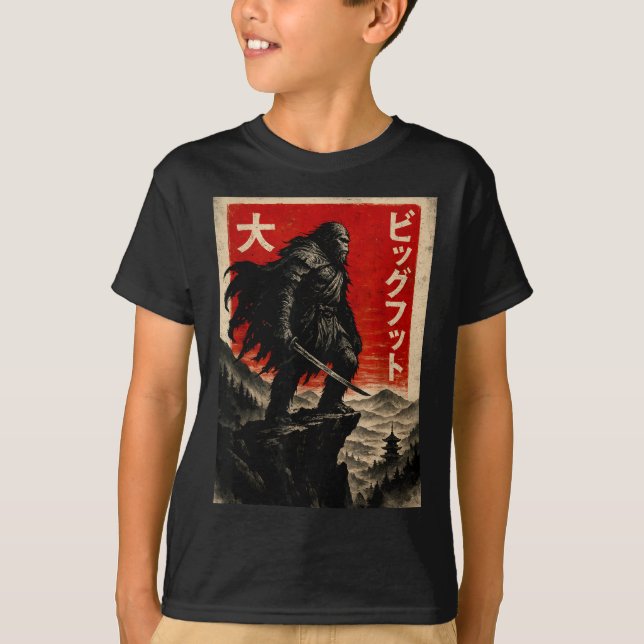 Samurai Bigfoot Graphic Tee Japanese Vintage  (Vorderseite)
