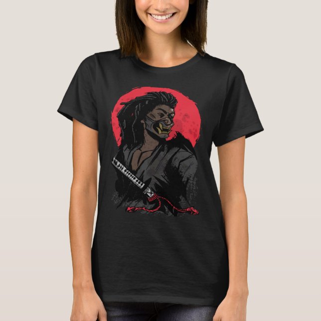 Samurai Black Warrior T-Shirt (Vorderseite)