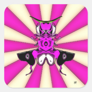 Samurai-Bug Quadratischer Aufkleber