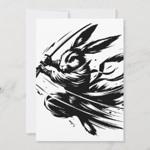Samurai Bunny Black Ink Warrior Rabbit Ankündigung