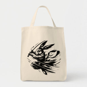 Samurai Bunny Black Ink Warrior Rabbit Tragetasche