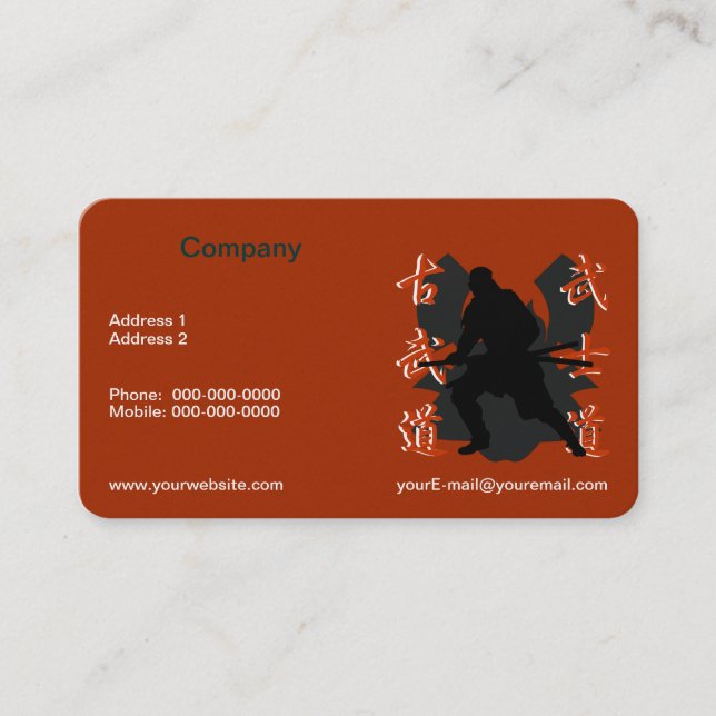 Samurai Business Card Visitenkarte (Vorderseite)
