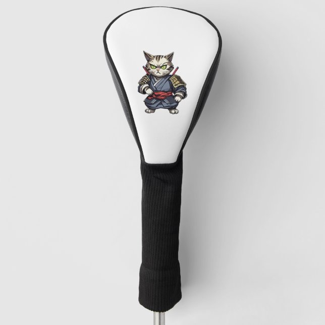 Samurai cat #15 golf headcover (Vorderseite)