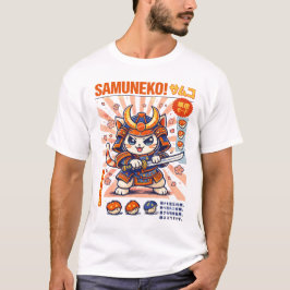 Samurai Cat Battle Cats Design T-Shirt