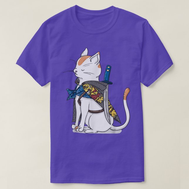 Samurai Cat Funny Ninja Design für Katzenbesitzer  T-Shirt (Design vorne)