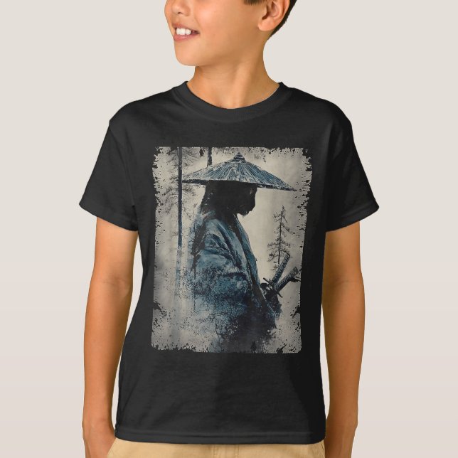 Samurai Cat Japanese Art Anime Men Women Kids Grap T-Shirt (Vorderseite)