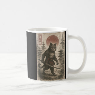 Samurai Cat Japanisch Vintag Graphic Ukiyo-e Art F Kaffeetasse