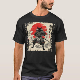 Samurai Cat Japanische Katze Warrior anime Katze J T-Shirt