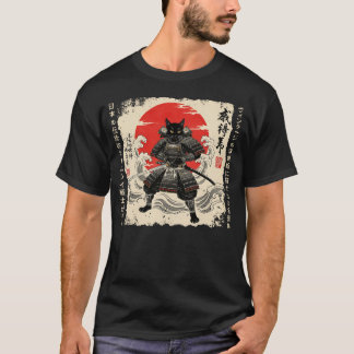 Samurai Cat Japanische Katze Warrior anime Katze J T-Shirt
