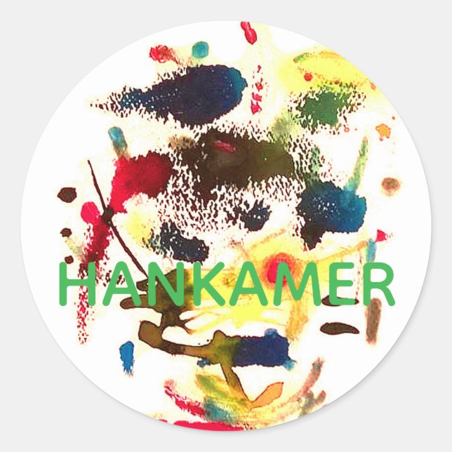 Samurai Cat Lady Abstract Hankamer Artjunkhaus Art Runder Aufkleber (Vorderseite)