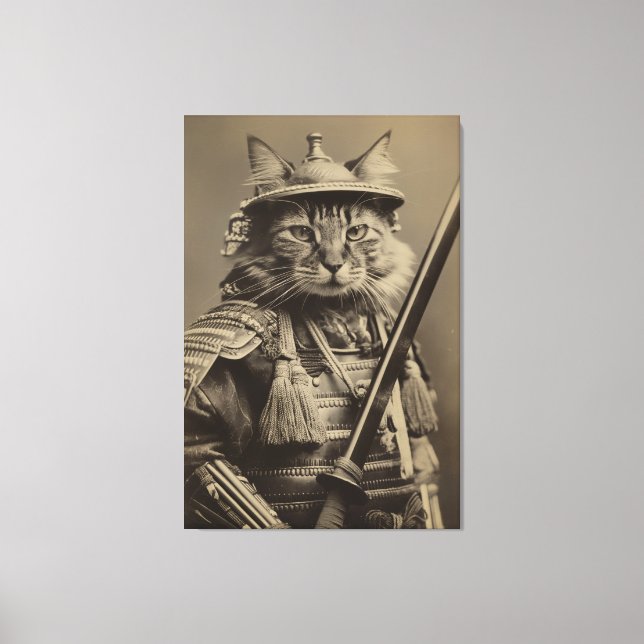 Samurai Cat Leinwanddruck (Vorderseite)