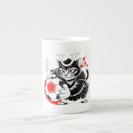 Samurai Cat Soccer Mug – Japan Fan Gift Prozellantasse