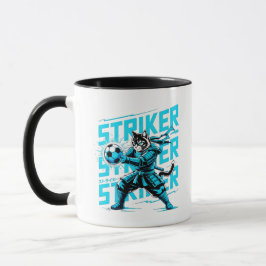 Samurai Cat Soccer Striker Mug | Anime Sports Gift Tasse