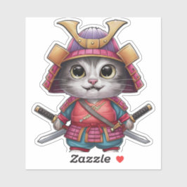 Samurai Cat Sticker - Fierce und Adorable Warrior