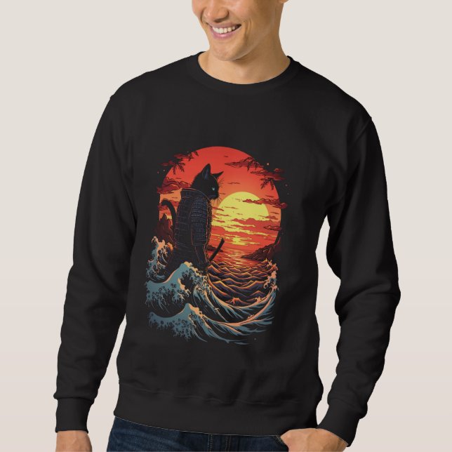 Samurai Cat Sweatshirt (Vorderseite)