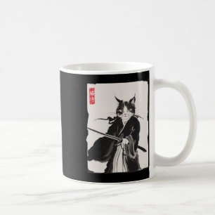 Samurai Cat Warrior Tinte Art Funny Japanese Style Kaffeetasse