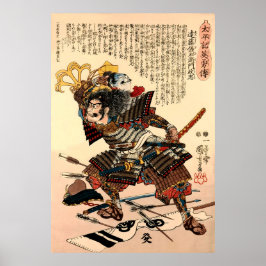 Samurai, der kurz davor ist, einen abgetrennten Ko Poster