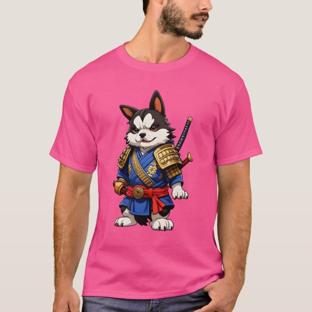 Samurai Dog Freund Junge T-Shirt (Vorderseite)